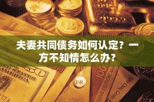 北京夫妻共同债务如何认定？一方不知情怎么办？